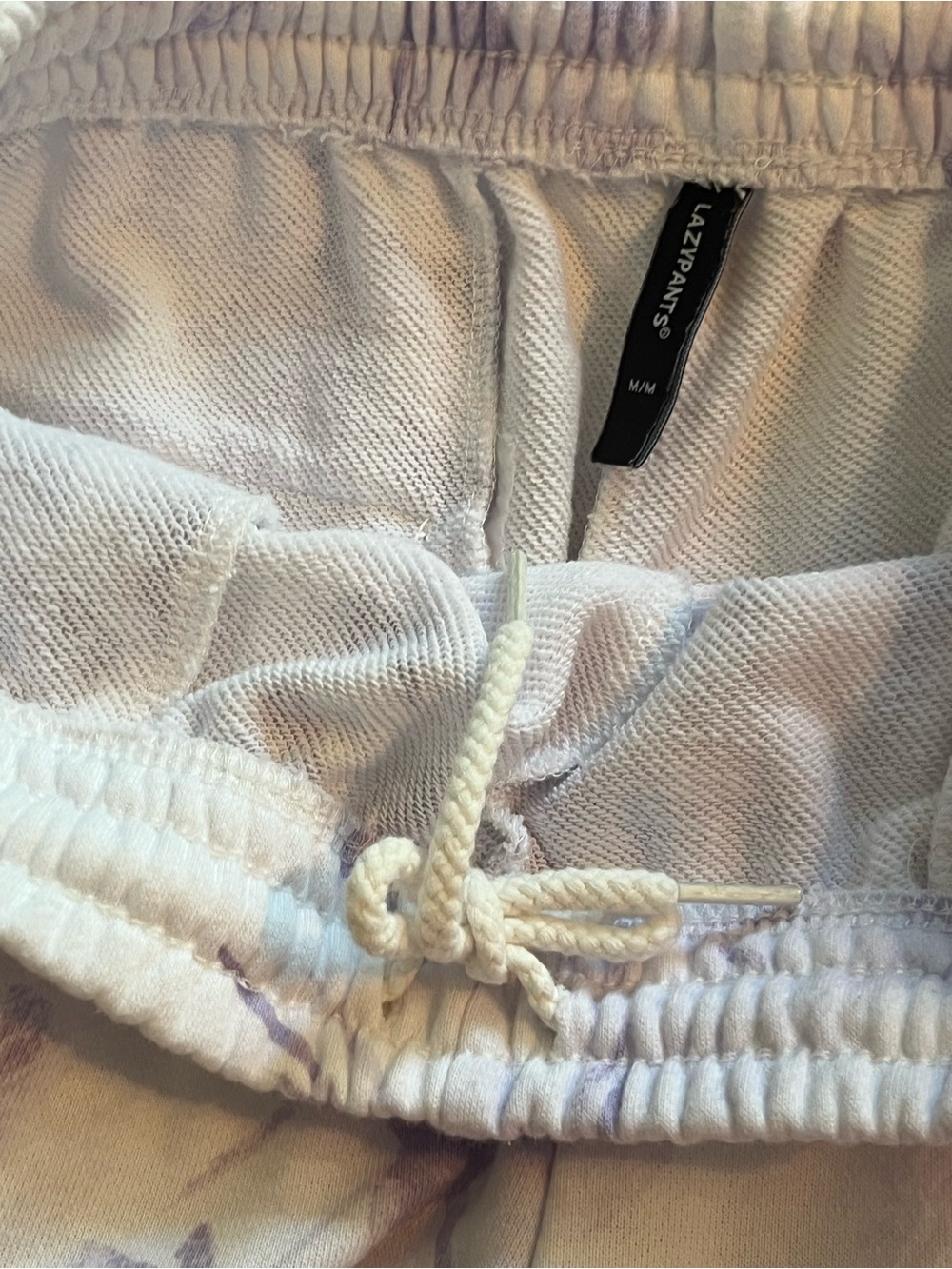 LazyPants Floral Lounge Shorts Lavender White Pocket Drawstring Size Medium - Picture 8 of 9